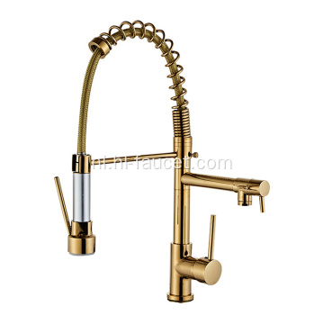 Countertop Installatie Pull-Out Kitchen Gold Spring Tap